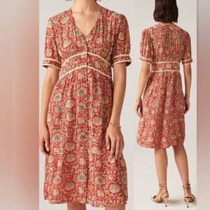 Ba&sh Plume Print Midi Dress